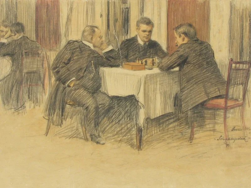1890-Onni Muusari - Chess Players